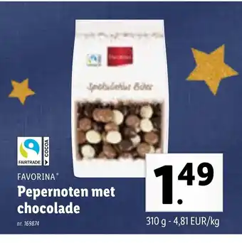 Lidl Favorina Pepernoten met chocolade 310g aanbieding