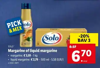 Lidl Margarine of liquid margarine BAV 3 aanbieding