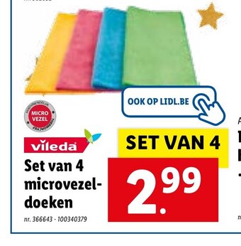 Vileda Set van 4 microvezeldoeken