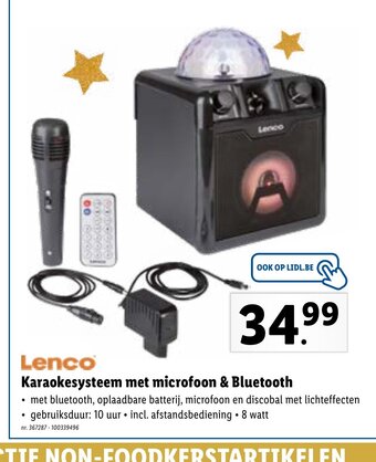 Lidl Lenco Karaokesysteem met microfoon & Bluetooth aanbieding