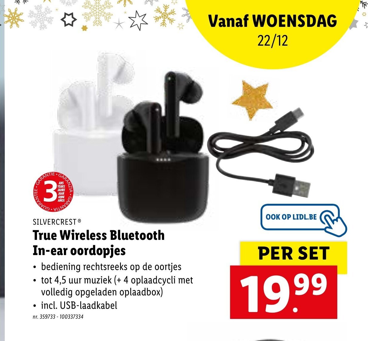Silvercrest True Wireless Bluetooth Inear oordopjes per set promotie