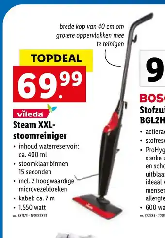 Lidl Vileda Steam XXL stoomreiniger 400 ml aanbieding