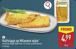 ALDI Kalfslapje op Milanese wijze aanbieding