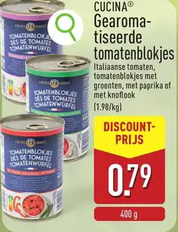 ALDI Cucina Gearomatiseerde tomatenblokjes aanbieding