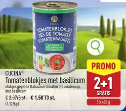 ALDI Cucina Tomatenblokjes met basilicum aanbieding