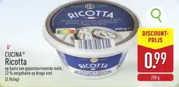ALDI Cucina Ricotta aanbieding