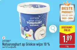 ALDI Lyttos Natuuryoghurt op Griekse wijze 10% aanbieding