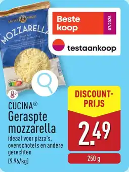 ALDI Cucina Geraspte mozzarella aanbieding