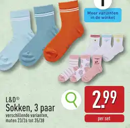 ALDI L&D Sokken, 3 paar aanbieding