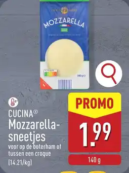 ALDI Cucina Mozzarella- sneetjes aanbieding