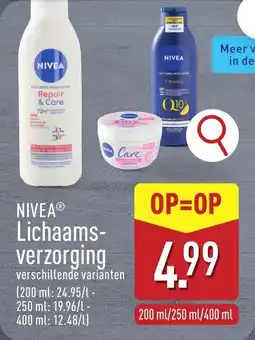 ALDI NIVEA Lichaamsverzorging aanbieding