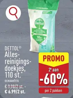ALDI Dettol Alles- reinigingsdoekjes, 110 st. aanbieding