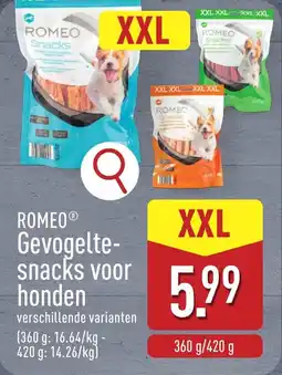 ALDI Romeo Gevogelte- snacks voor honden aanbieding