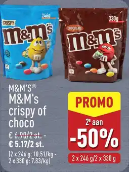 ALDI M&M's crispy of choco aanbieding
