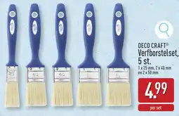 ALDI Deco craft verfborstelset, 5 st. aanbieding