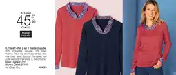 Damart T-shirt effet 2 en 1 maille chaude. aanbieding