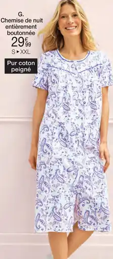Damart Chemise de nuit entièrement boutonnée aanbieding