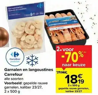 Carrefour Market Gepelde rauwe garnalen kaliber aanbieding