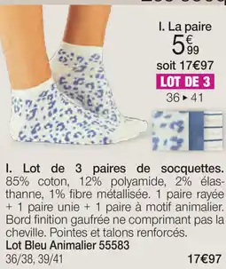 Damart La paire Lot Bleu animalier aanbieding