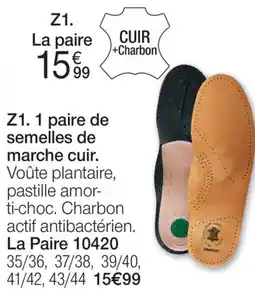 Damart 1 paire de semelles de marche cuir aanbieding