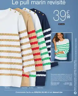 Damart Pull marinière rayures fantaisie aanbieding