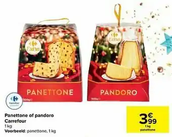 Panettone of pandoro carrefour