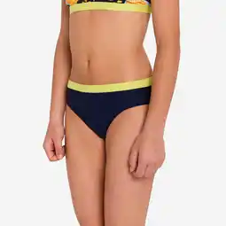 Decathlon Bikinibroekje voor meisjes 100 Vega zwart/groen aanbieding