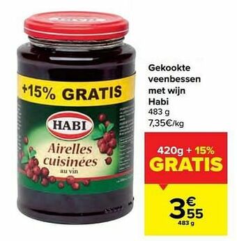 Gekookte veenbessen met wijn habi