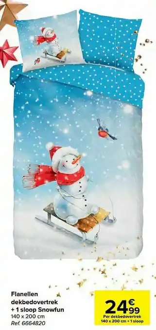 Flanellen dekbedovertrek + 1 sloop snowfun