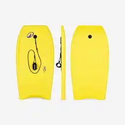 Decathlon Bodyboard 100 voor beginners voorgevormd monomateriaal geel aanbieding