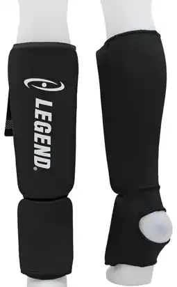 Decathlon Scheenbeschermers Legend Easy Kids/Volwassenen Zwart Elastisch aanbieding