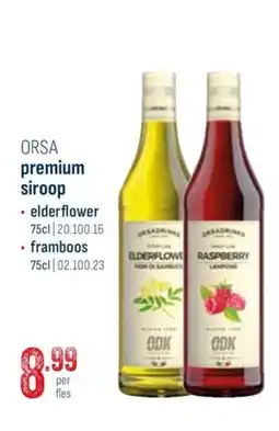 Horeca totaal Orsa premium siroop elderflower / framboos aanbieding