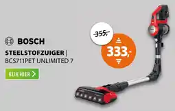 Expert Bosch steelstofzuiger BCS711PET aanbieding