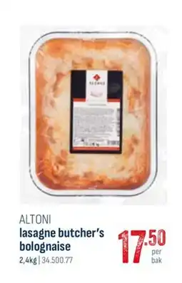 Horeca totaal Altoni lasagne butcher's bolognaise aanbieding