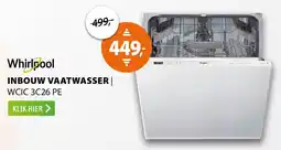 Expert Whirlpool inbouw vaatwasser WCIC 3C26 PE aanbieding