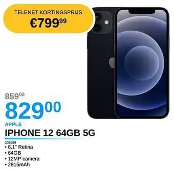 VCD Apple iphone 12 64gb 5g 202659 aanbieding