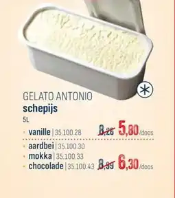 Horeca totaal Gelato antonio schepijs vanille aanbieding