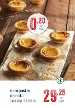 Horeca totaal Mini pastei de nata aanbieding