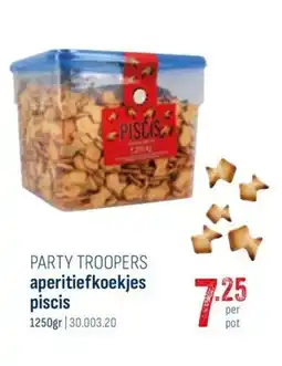 Horeca totaal Party troopers aperitiefkoekjes piscis aanbieding