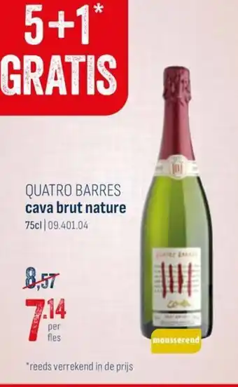 Horeca totaal Quatro barres cava brut nature aanbieding