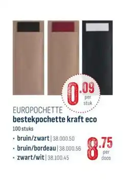 Horeca totaal Europochette bestekpochette kraft eco aanbieding