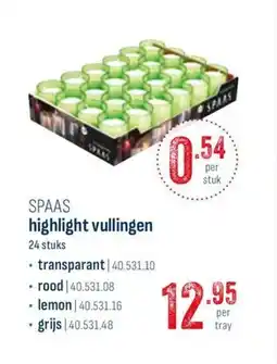 Horeca totaal Spaas highlight vullingen aanbieding