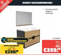 Bouwcenter Frans Vlaeminck Sunset badkamermeubel aanbieding