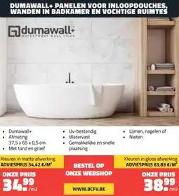 Bouwcenter Frans Vlaeminck Dumawall+ panelen voor inloopdouches, wanden in badkamer en vochtige ruimtes aanbieding