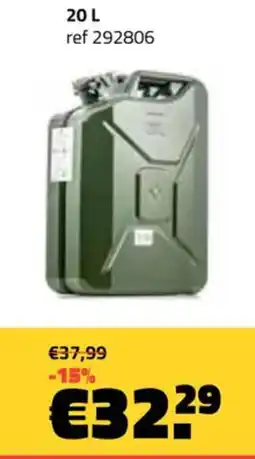 Bouwcenter Frans Vlaeminck Jerry can in metaal 20L aanbieding