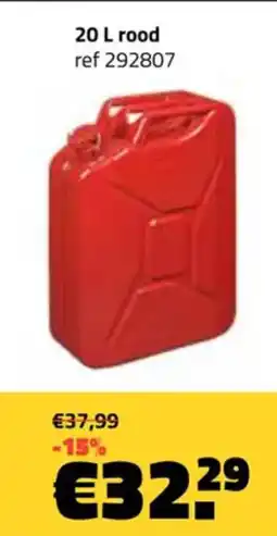 Bouwcenter Frans Vlaeminck Jerry can in metaal 20 L rood aanbieding