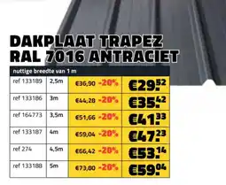 Bouwcenter Frans Vlaeminck Dakplaat trapez ral 7016 antraciet aanbieding