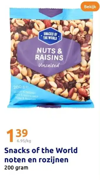 Action Snacks of the World noten en rozijnen aanbieding