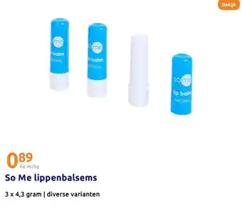 Action So Me lippenbalsems aanbieding