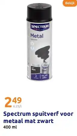 Action Spectrum spuitverf voor metaal mat zwart aanbieding